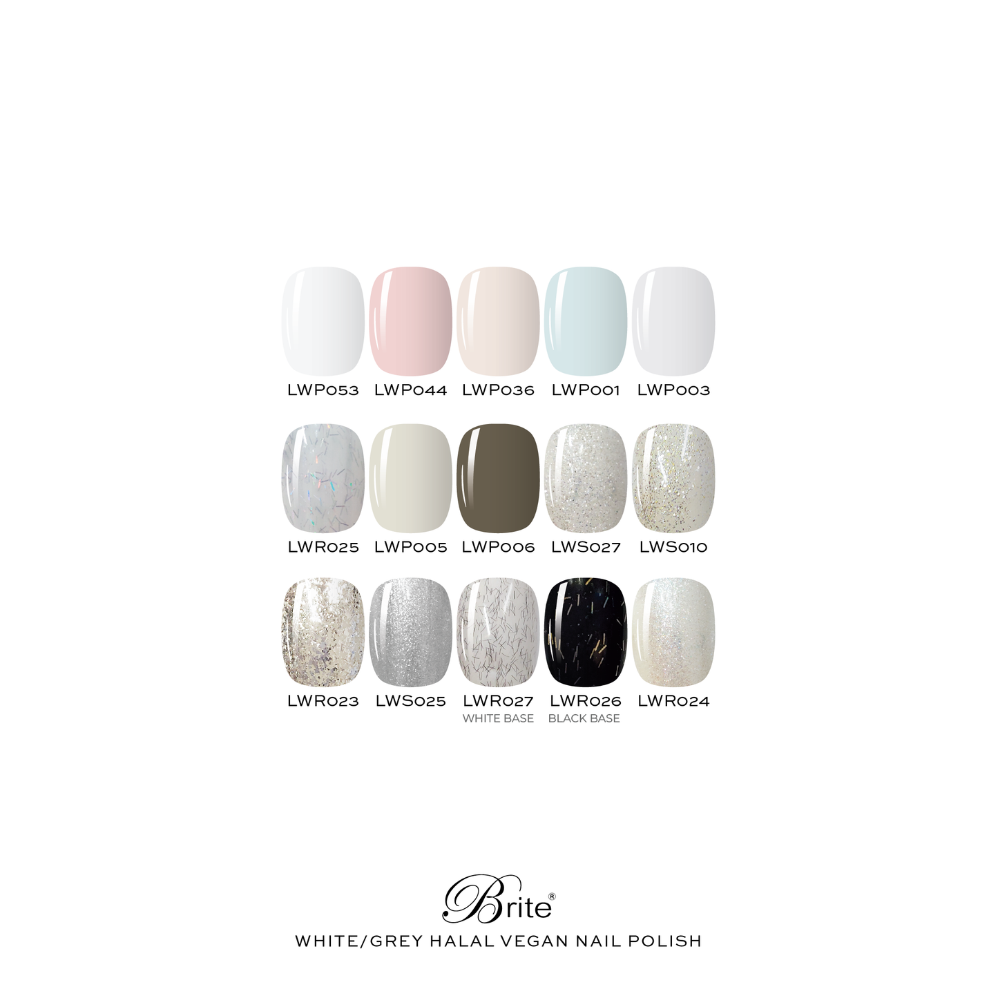 Brite Halal Vegan Nail Polish (Grey Series)