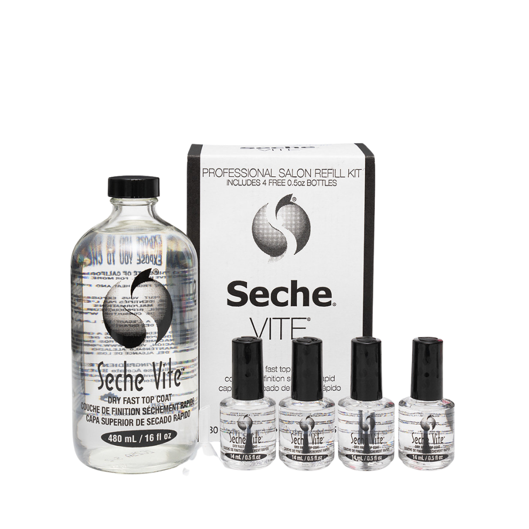 Seche Clear Pro Top Coat Refill Kit (14ml/14ml+118ml/480ml+4x14ml)