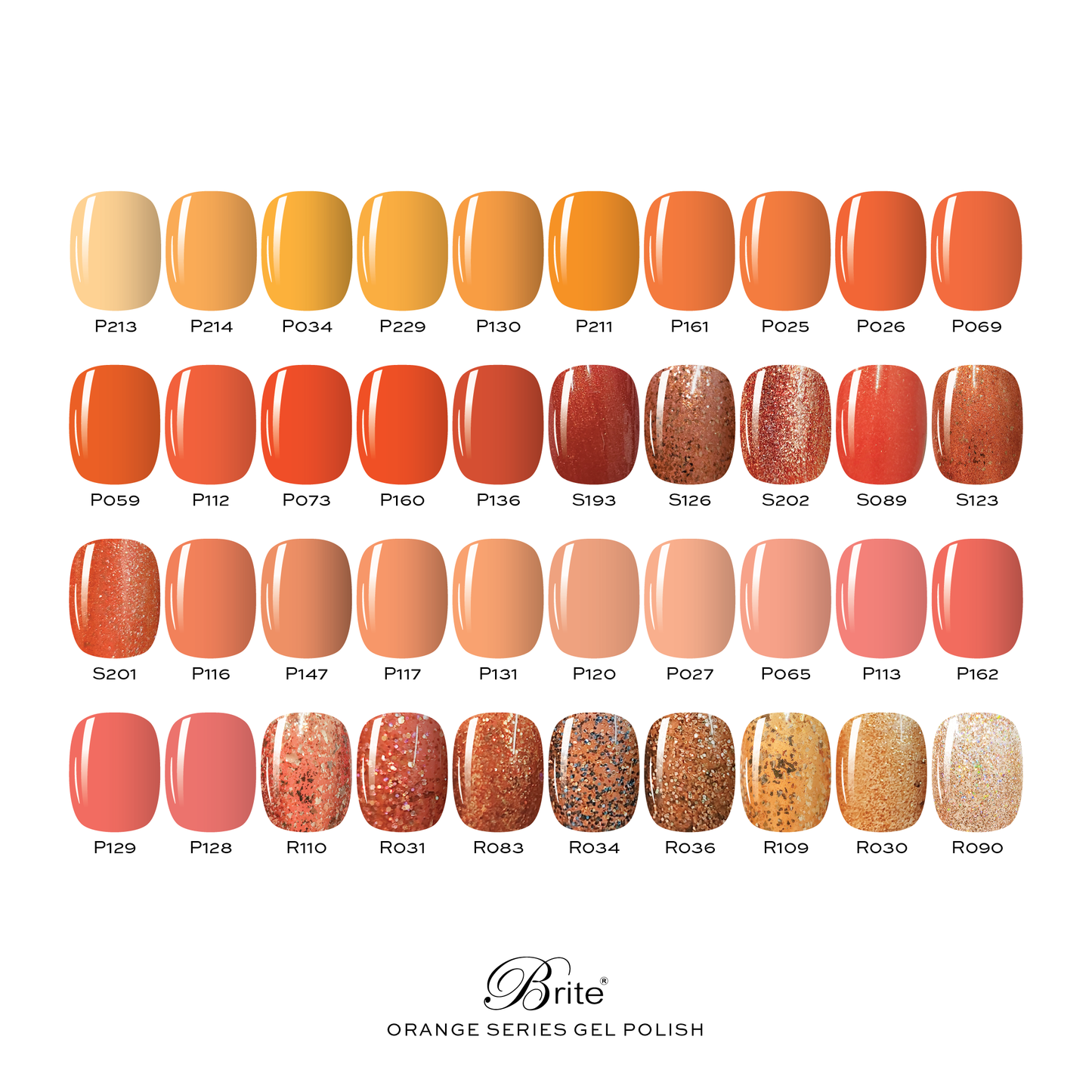 Brite Gel Polish (Orange Series)