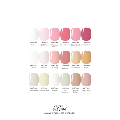 Brite Halal Vegan Nail Polish Gen 2 (Pink & Nudes Series)