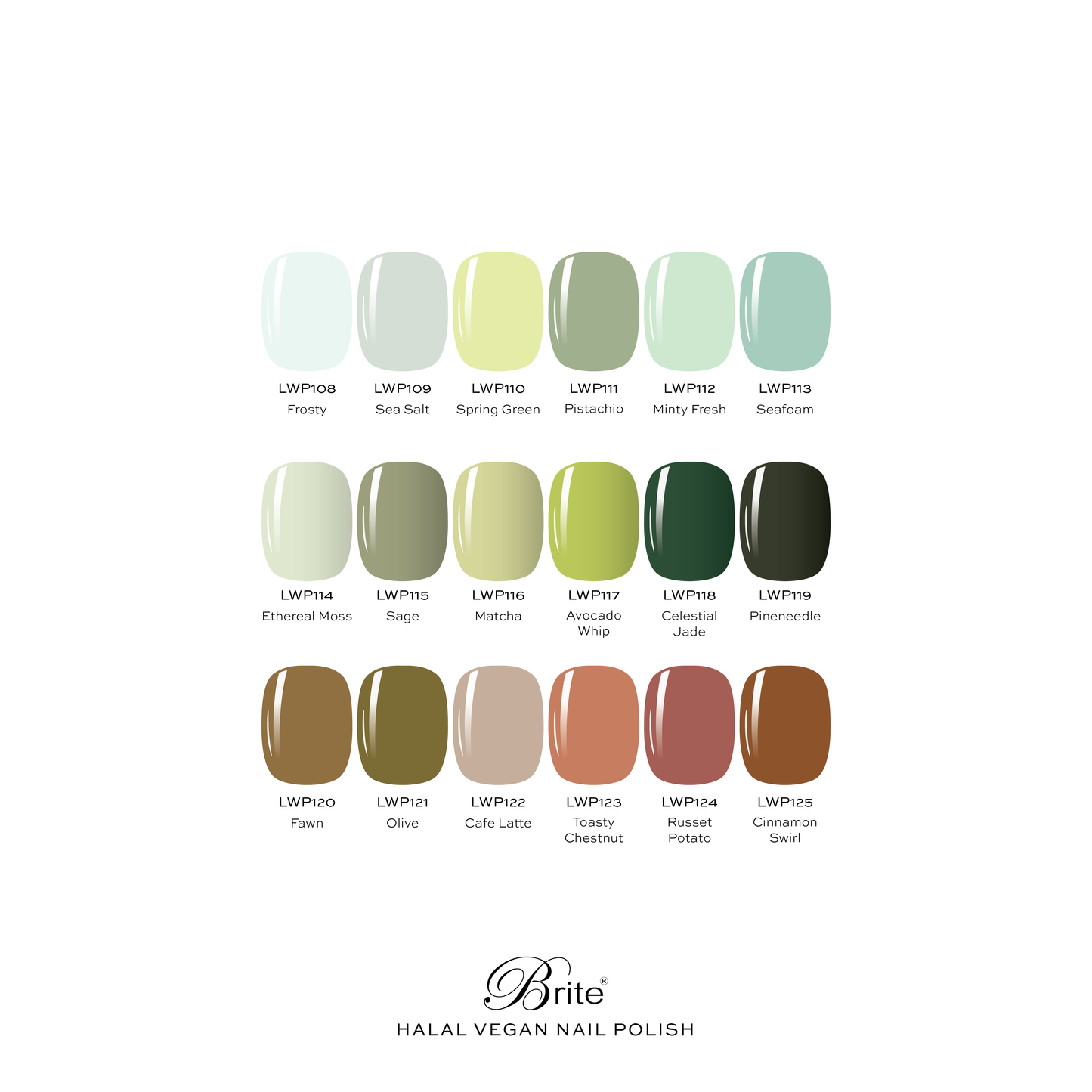 Brite Halal Vegan Nail Polish Gen 2 (Earth Tones Series)