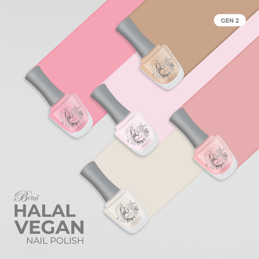 Brite Halal Vegan Nail Polish Gen 2 (Pink & Nudes Series)