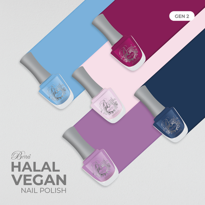 Brite Halal Vegan Nail Polish Gen 2 (Purples & Blue Series)