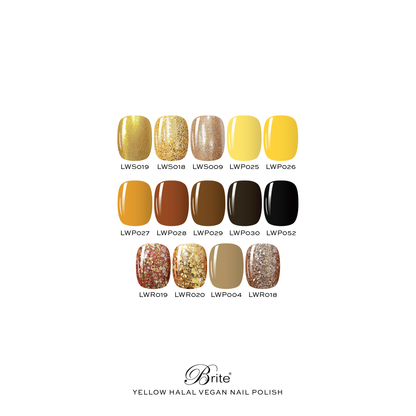 Brite Halal Vegan Nail Polish (Yellow Series)