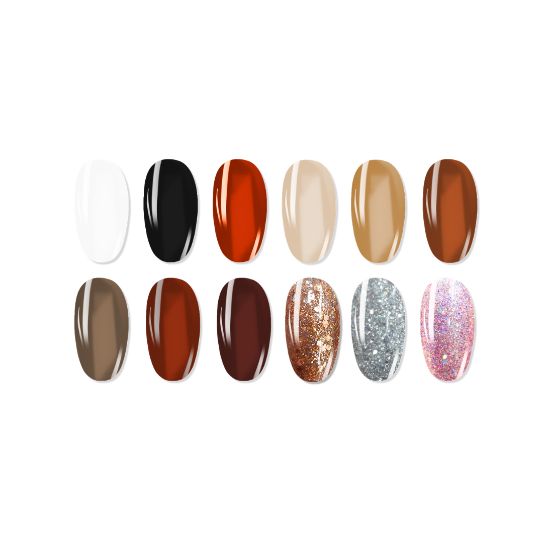 Brite Mini Gel Polish Set - (12 Colours + Base & Top)