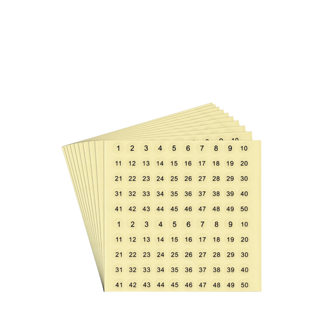 Colour Chart Number Sticker (No.1-500)