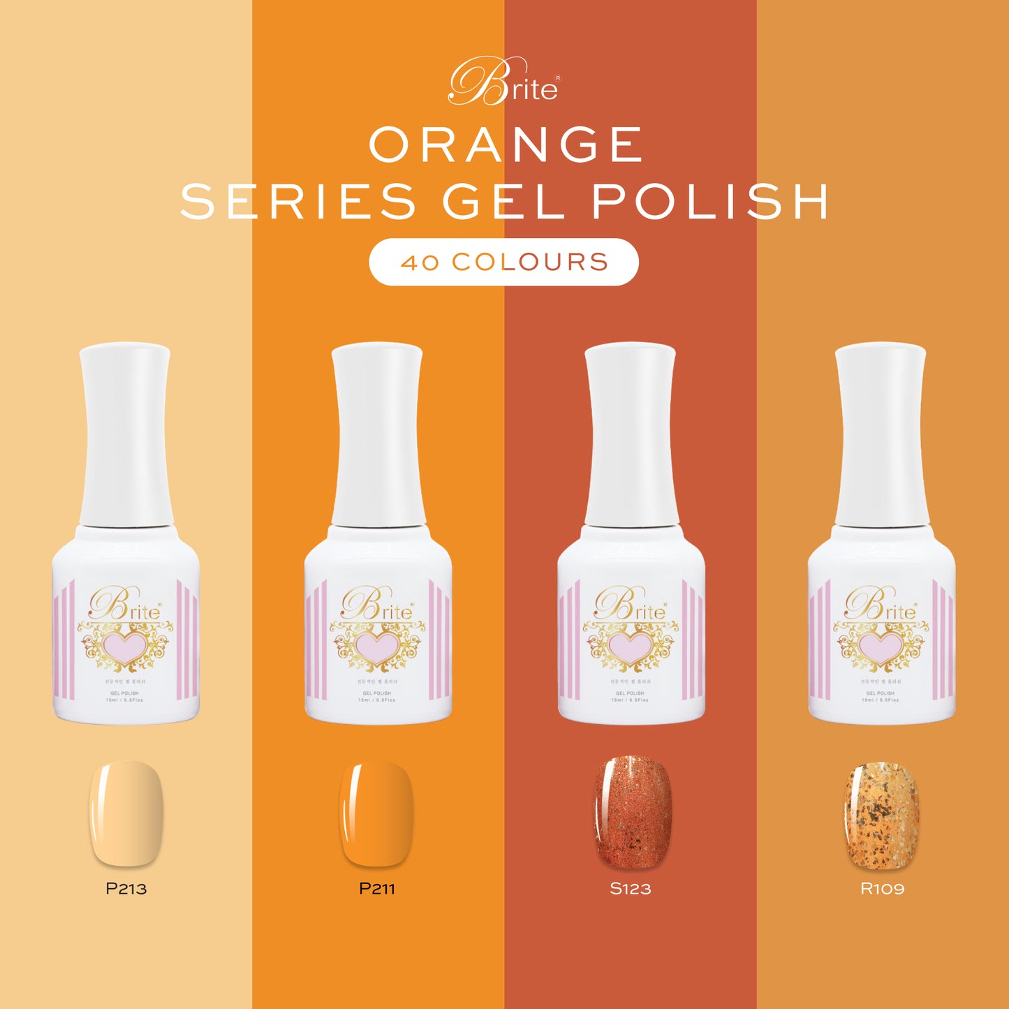 Brite Gel Polish (Orange Series)